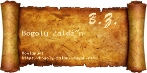Bogoly Zalán névjegykártya